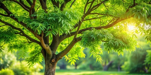neem tree with lush green branches and leaves in a natural setting, garden, nature, garden, nature, 