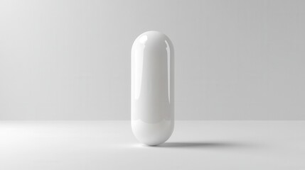 Aufkleber - Hyper realistic capsule centered on a clean white background accentuated by soft shadows and minimalism Generative AI