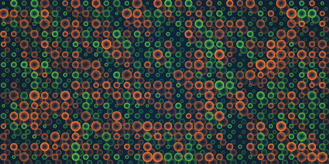 Wall Mural - abstract dark green and brown pattern of small circular gradient shapes of changing sizes, layers of
