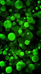 Wall Mural - a mesmerizing digital animation featuring glowing blue spheres of various sizes floating gracefully 