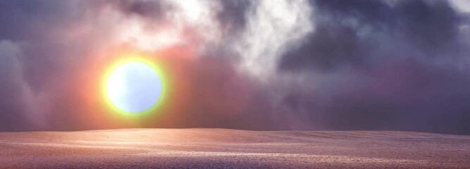 Wall Mural - closeup of an abstract desert landscape with time lapse of sunset and overlay to night sky with cres