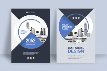 Wall Mural - City Background Business Book Cover Design Template