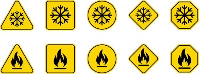 Wall Mural - caution warning dangerous alarm set, danger sign collection, attention vector icon, yellow, red and 