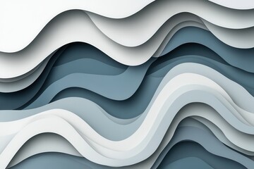 Aufkleber - Modern 3D paper art background designs for political talk shows featuring layered sound waves and soft colors Generative AI