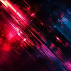 Aufkleber - Abstract Glowing Grid: A Dynamic Interplay of Red and Blue Light in a Futuristic Composition