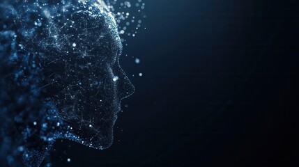 Aufkleber - Futuristic digital silhouette represents AI driven politics with abstract particles in a dark blue and silver background Generative AI
