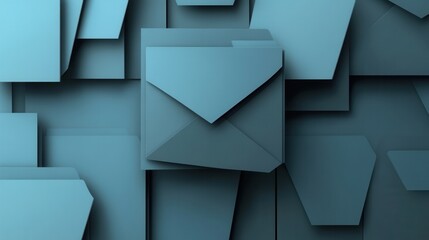 Poster - Professional paper art background featuring geometric shapes for effective document presentation in muted tones Generative AI