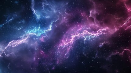 Wall Mural - Abstract cosmic background with swirling clouds of pink and blue.