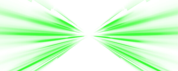 Wall Mural - abstract futuristic neon light trails. green glowing speed lines on a dark background. digital techn