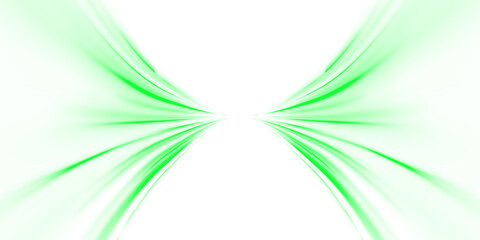 Wall Mural - neon road lights vector background. speed motion effect in glowing green tones. futuristic technolog