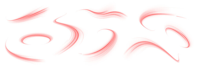 Wall Mural - elegant red wave of light curving through space, representing fluidity, acceleration, and a modern s