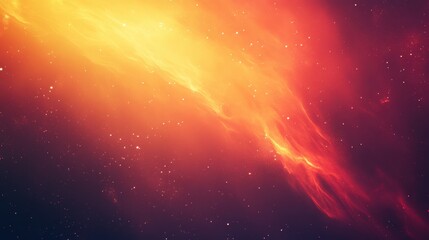 Wall Mural - Bright orange and yellow space background with a long, thin, glowing line