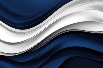 Poster - Dynamic wave like structures in deep navy and silver tones reflecting political discourse and media aesthetics Generative AI