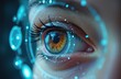 © Vadym - Close-up of human eye with futuristic tech interface. Digital biometric scan, iris recognition, cyber security, authentication. Artificial intelligence system, human-machine interaction, tracking