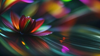 Wall Mural - A colorful flower with a green stem