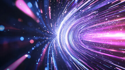 Wall Mural - vibrant abstract swirl of light in purple and blue hues