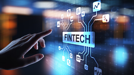 Wall Mural - fintech financial technology cryptocurrency investment and digital money. business concept on virtua