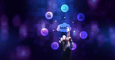 Wall Mural - iaas - infrastructure as a service, networking and application platform. internet and technology con