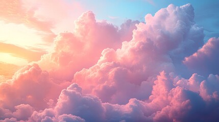 Wall Mural - Evocative clouds during serene sunset hours