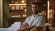 © Oleksandr - Spa Owner. Portrait of Proud Man with Vision for Wellness in Luxury Consultation Room