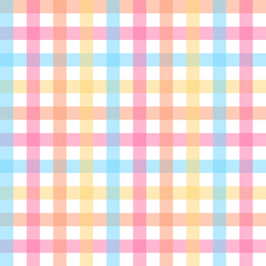 Wall Mural - Multicolor pastel gingham seamless pattern.Checkered tartan plaid repeat pattern.Geometric vector background wallpaper
