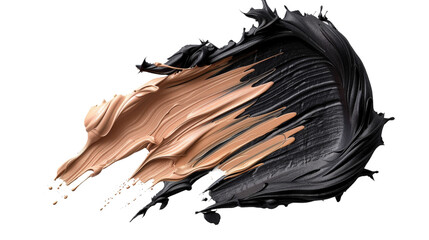 Wall Mural - creative abstract art featuring a dramatic swirl of beige and black paint with a textured finish on 