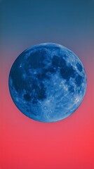 Wall Mural - bright blue moon illuminating the twilight sky during the night