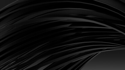 Wall Mural - modern abstract background of curves on black matte texture