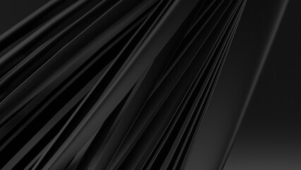 Wall Mural - modern art abstract background made of curves on black matte texture