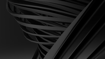 Wall Mural - abstract background expressing contemporary curve artistry with black matte texture
