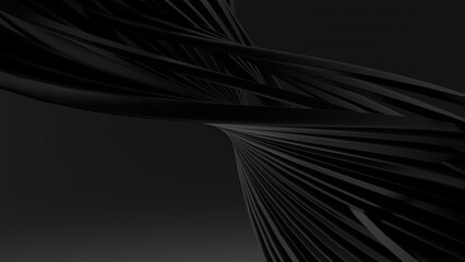 Wall Mural - abstract background with modern art curves on black matte texture