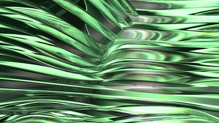 Wall Mural - emerald crystal glass jewel-like modern art curve abstract background