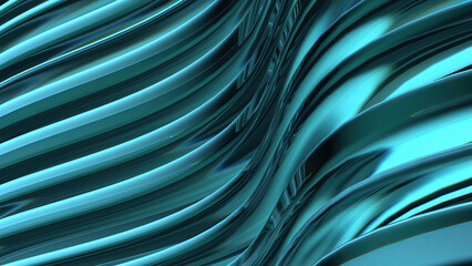 Wall Mural - modern art abstract background with blue crystal glass icy curves