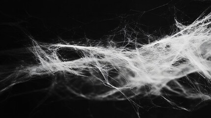 Macro cobweb on dark background for nature lovers