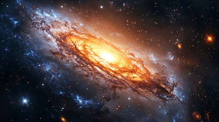 cosmic explosion of a spiral galaxy outer space astronomy image stellar environment wide-angle view 