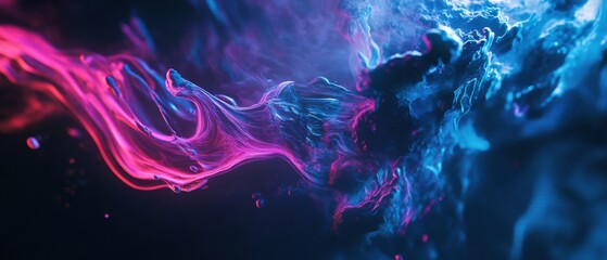 Wall Mural - abstract neon swirls of pink and blue, a mesmerizing display of fluid dynamics and color gradients i