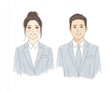 © joumonshiba gen - 女性と男性、フレッシャーズ新入社員の顔、日本の新社会人ビジネスマン。Generative AI