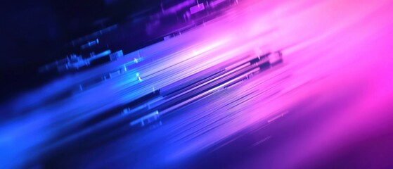 Wall Mural - abstract blue and pink light streaks with geometric shapes, creating a futuristic and dynamic backgr