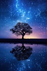 Wall Mural - scenery night sky landscape.