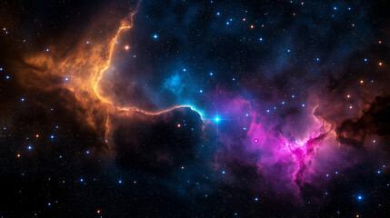 Wall Mural - celestial symphony: a vibrant tapestry of cosmic dust and stellar light, depicting a nebulae with a 