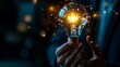 © SAHURI - Futuristic graphic icon and light bulb. Concept of Strategy business ideas for Innovation planning and planning idea competition, business growth, strategy, economic growth, Advertising, Promotion.