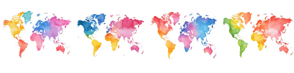 Wall Mural - colorful and detailed world map with political borders continents and countries in vibrant infograph