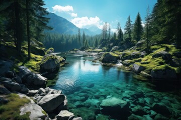 Wall Mural - nature green lake wilderness.
