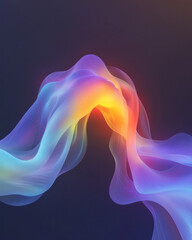 Aufkleber - An abstract visualization of machine learning algorithms, where fractal neural networks and vibrant
