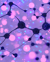 Aufkleber - An ethereal digital painting of machine learning algorithms, with pulsating data nodes and