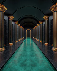 Poster - A futuristic reinterpretation of classic grandeur, with sleek digital elements interwoven with