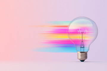 Poster - Surreal montage blending classic symbols of innovation--like lightbulbs and brainwaves--with modern