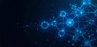©  Frames of Reference - Futuristic geometric design of interconnected bright blue shapes on black, backdrop, deep space