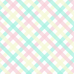 Wall Mural - Multicolor pastel gingham seamless pattern.Checkered tartan plaid repeat pattern.Geometric vector background wallpaper