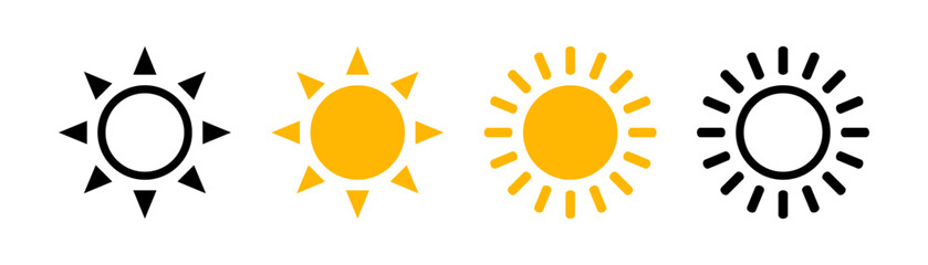 Wall Mural - sun icon. sun vector icon. yellow and black sun rays vector icon. sunshine. sunrise